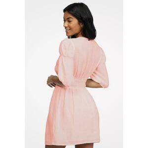 NWT Billibong Spellbound Sz M/10 Peachy Daze Gauze Lined SS Mini Dress